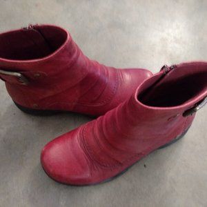 adorable red Clark booties